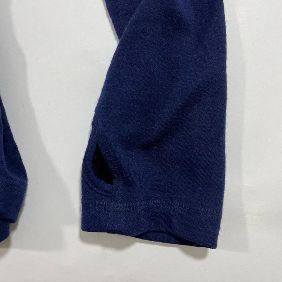 Omni Wool Mens Quarter Zip Pullover Shirt Blue - Picture 3 of 7